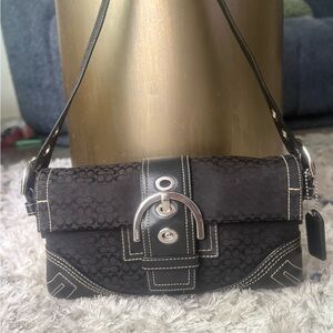 COACH VINTAGE 2005 BLACK MINI SIGNATURE SOHO FLAP